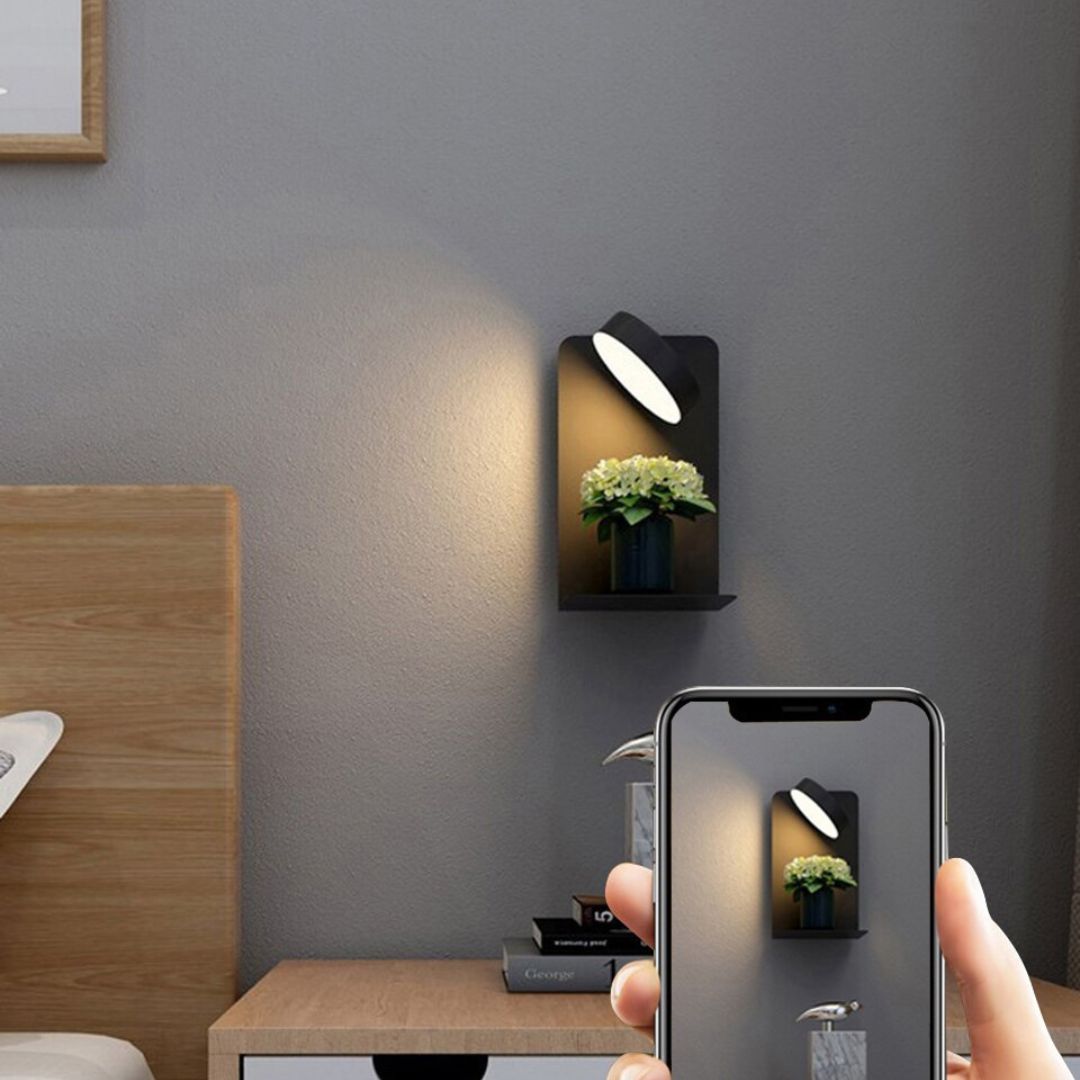 Lampe de Chevet Murale LED avec Port USB noire